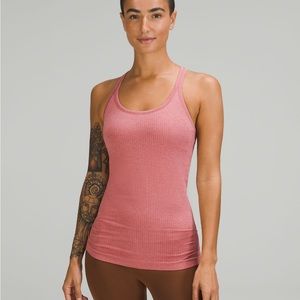 lululemon ebb to street pink tank top